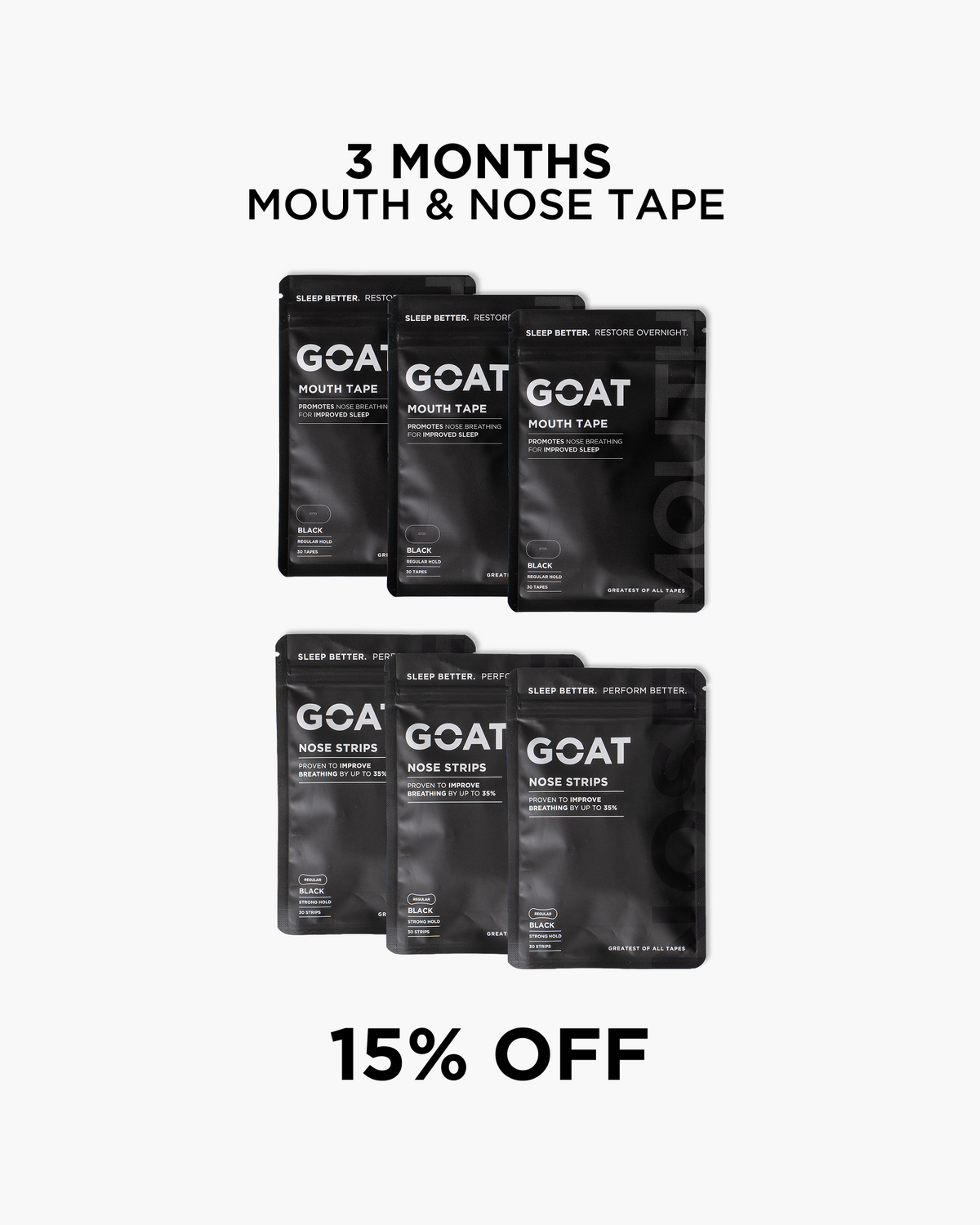 Mouth + Nose Tape - 3 Month Bundle