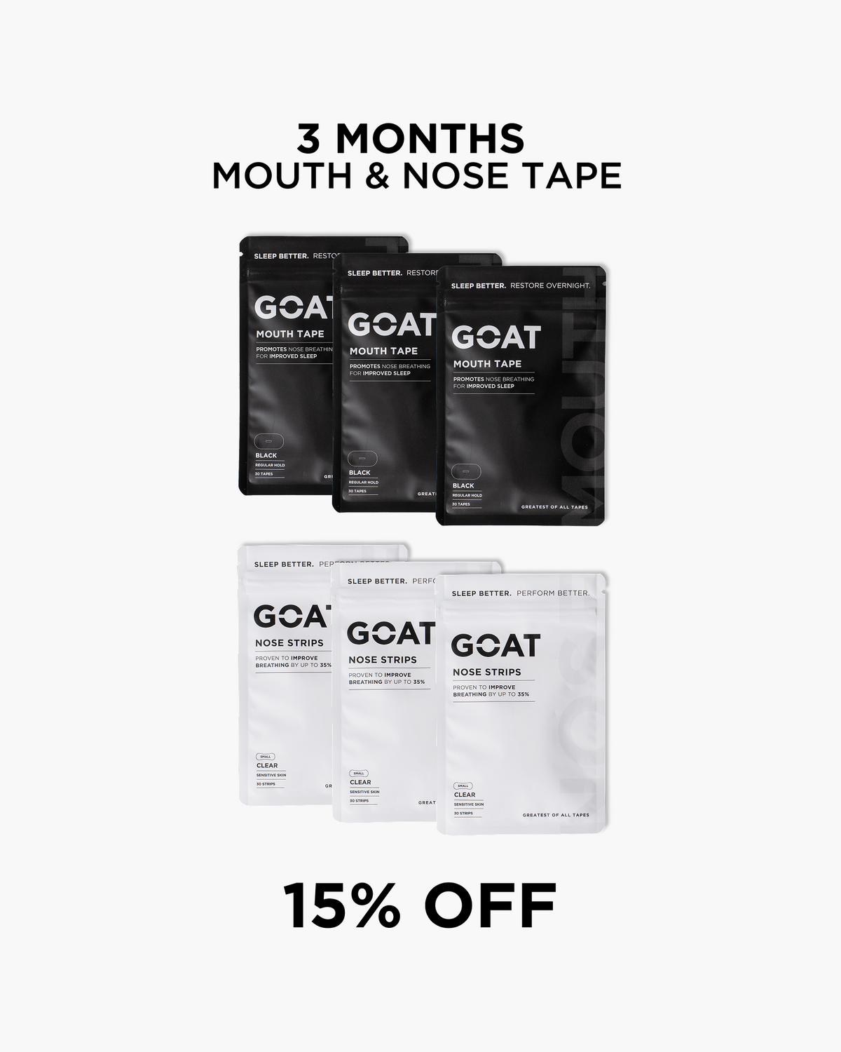 Mouth + Nose Tape - 3 Month Bundle