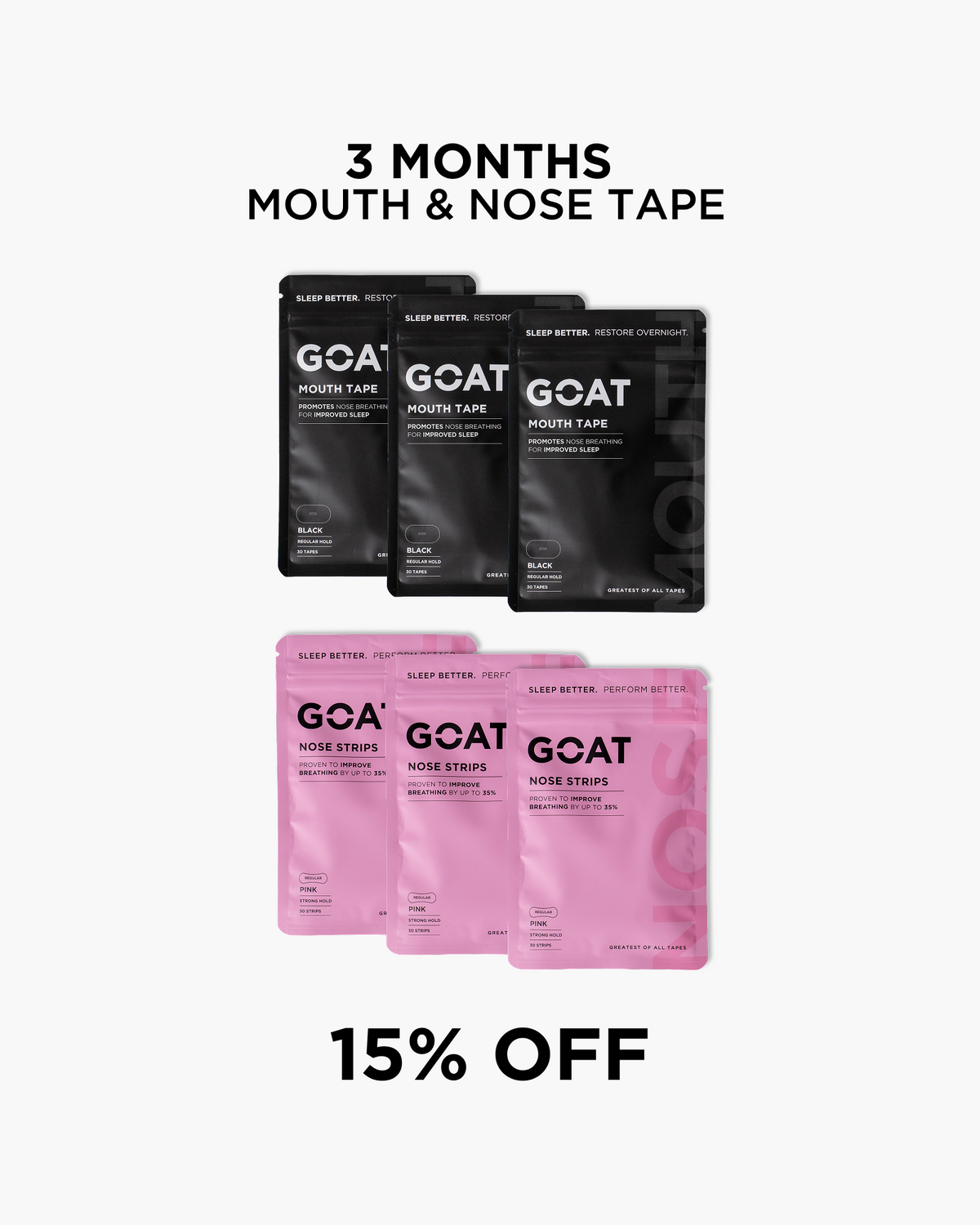 Mouth + Nose Tape - 3 Month Bundle