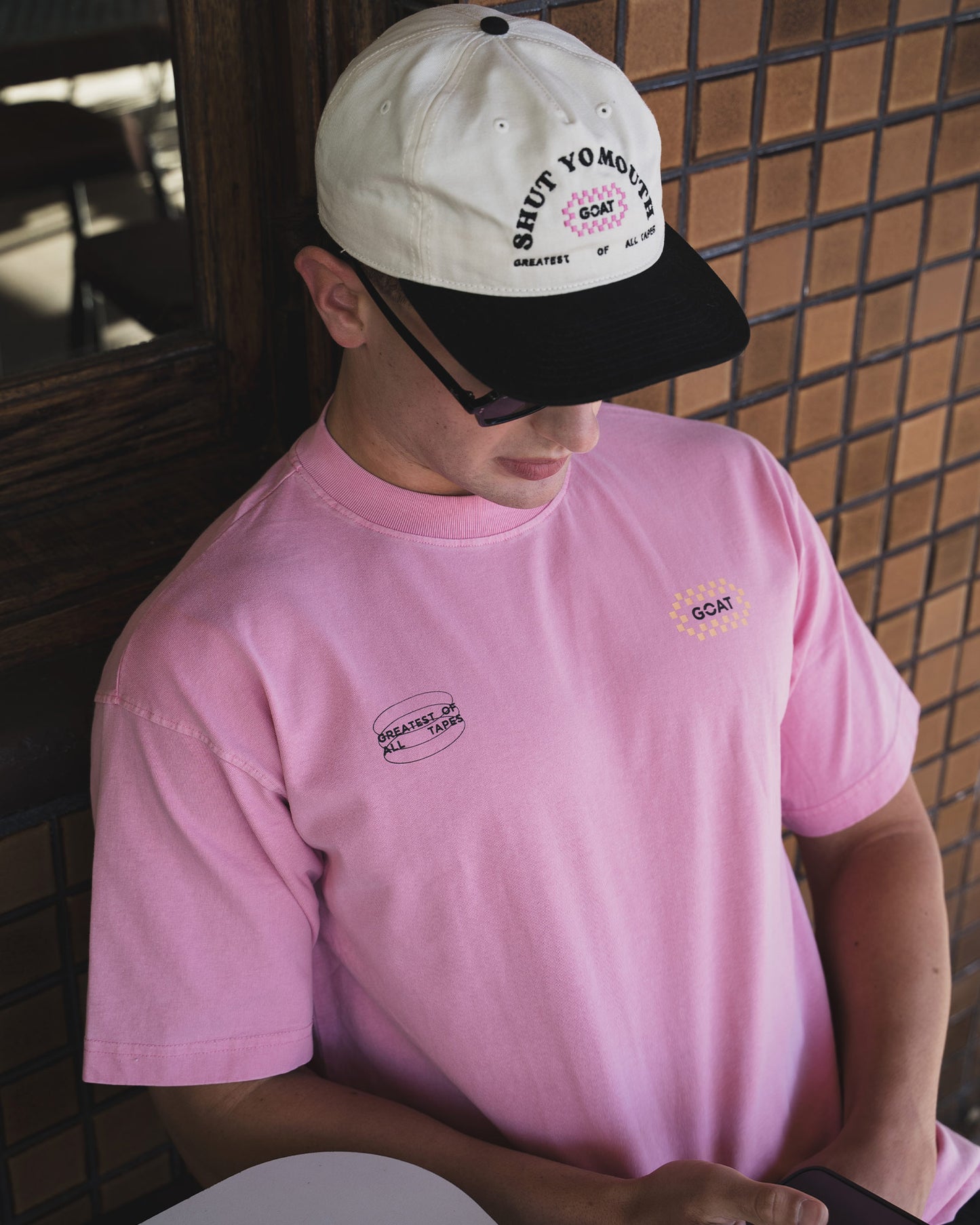 Checkerboard Unisex Tee - Acid Pink