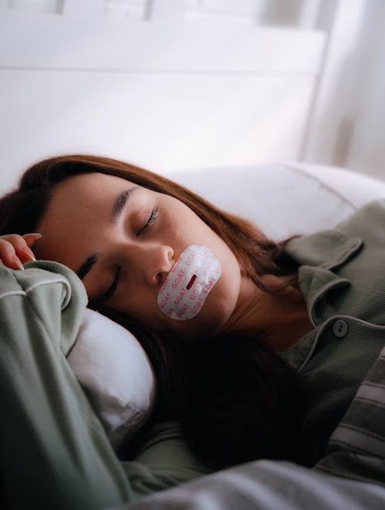 Deeply asleep wearing the tape